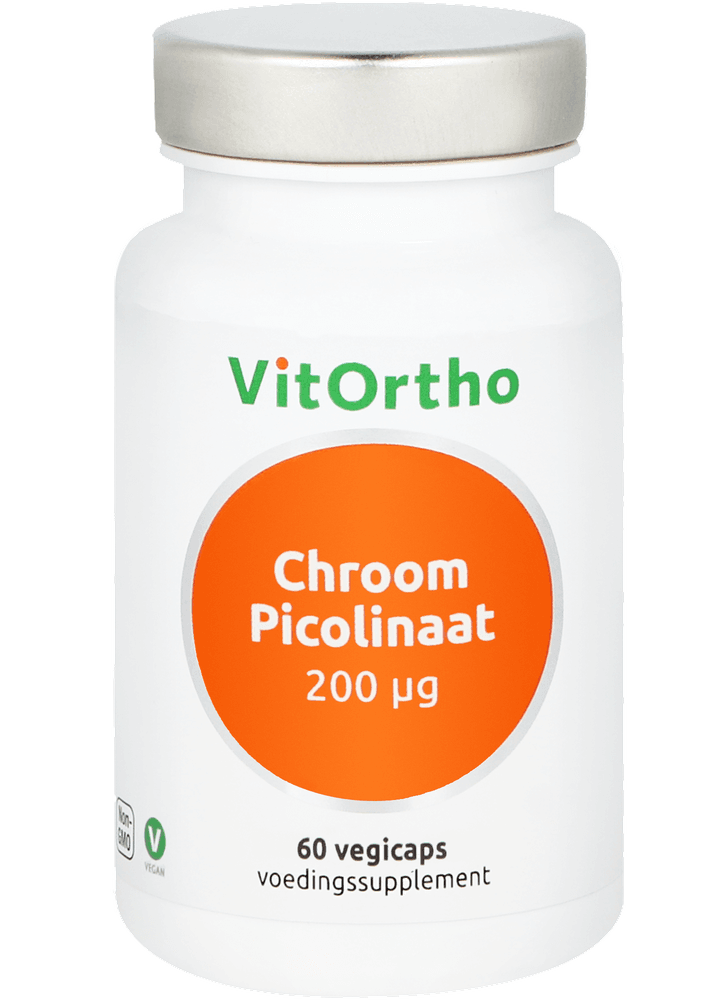 VitOrtho Chroom Picolinaat 200µg Vegicaps - 60VCP | Zensitivity VitOrtho Chroom Picolinaat 200µg Vegicaps - Chroom capsules kopen-vitamine online - Chroom kopen - supplementen kopen-voedingssupplementen-beste voedingssupplementen-supplementen bestellen-zensitivity