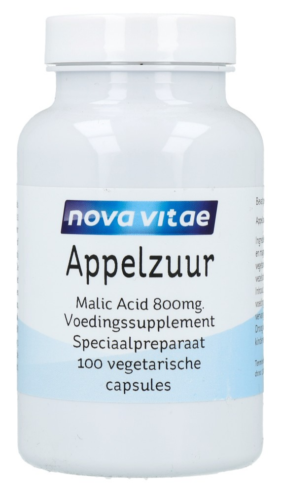 Nova Vitae Appelzuur Malic Acid 800 Capsules 100st Supplementen gezonde huid