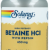 Solaray Betaine HCI 650mg Capsules Maagzuur supplementen
