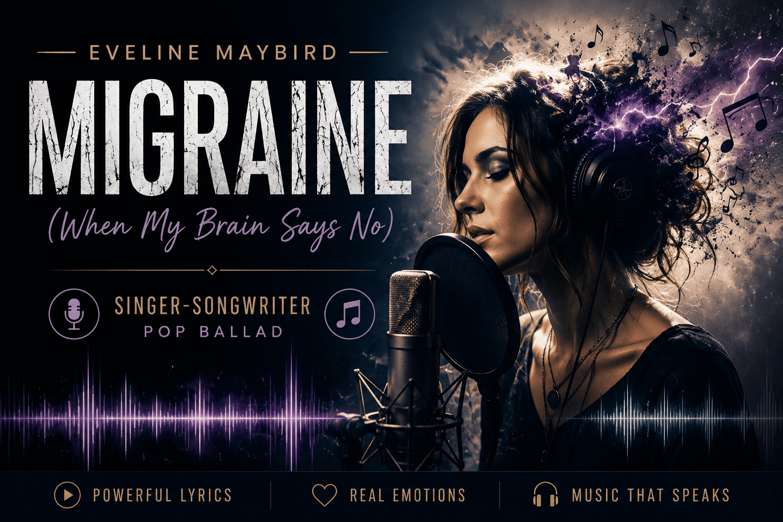 When mybrain says no-migraine muziek - eveline maybird-Headache music artist